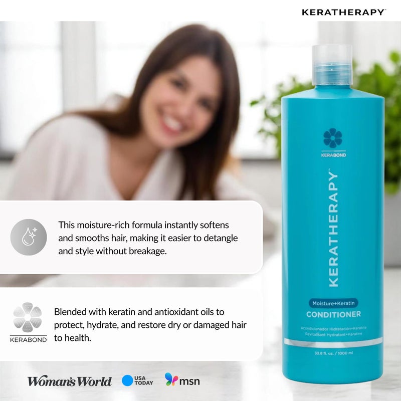 Keratherapy Keratin Infused Moisture Conditioner, 33.8 fl. oz., 1000 ml - Hydrating & Moisturizing Conditioner for Dry Hair with Collagen, Jojoba Oil, & Kerabond Technology - Image 4